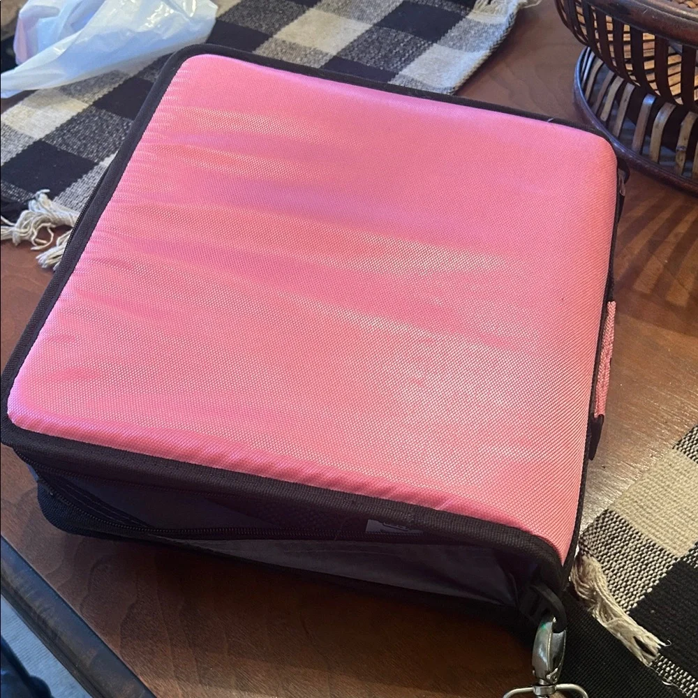 Pink and Black Binder with Strap